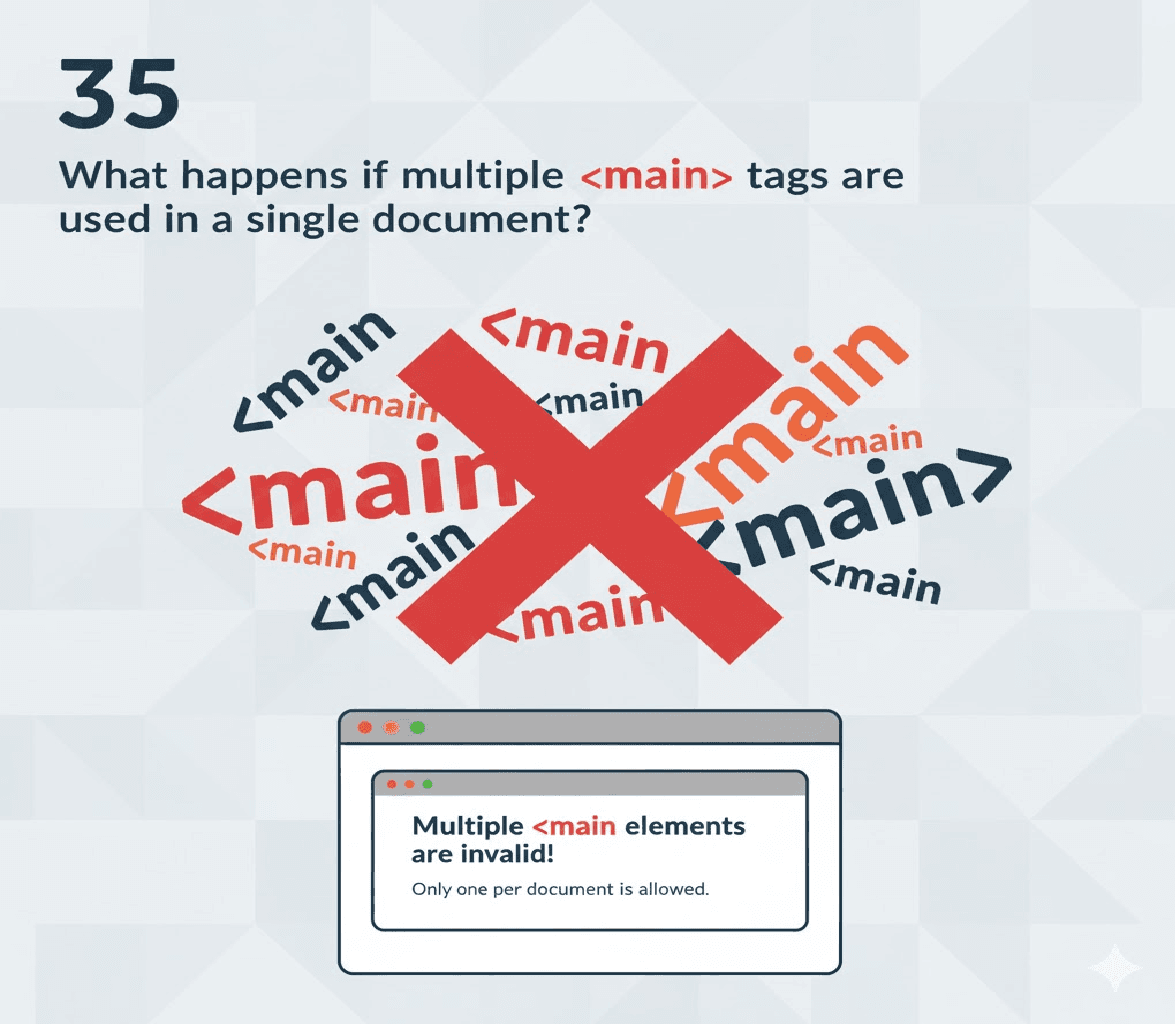 What happens if multiple <main> tags are used in a single document?</main>
