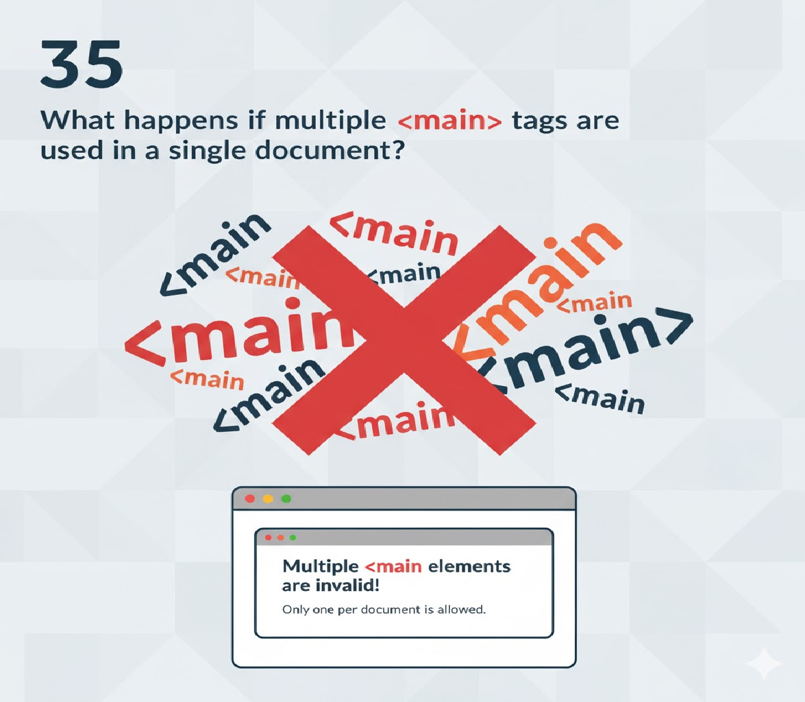 What happens if multiple <main> tags are used in a single document?</main>