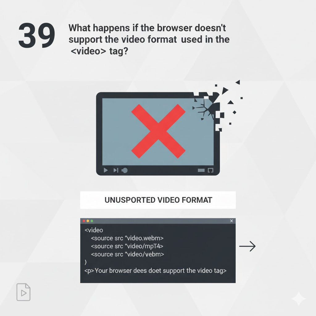 What happens if the browser doesn’t support the video format used in the <video> tag? <video> tag?</video>