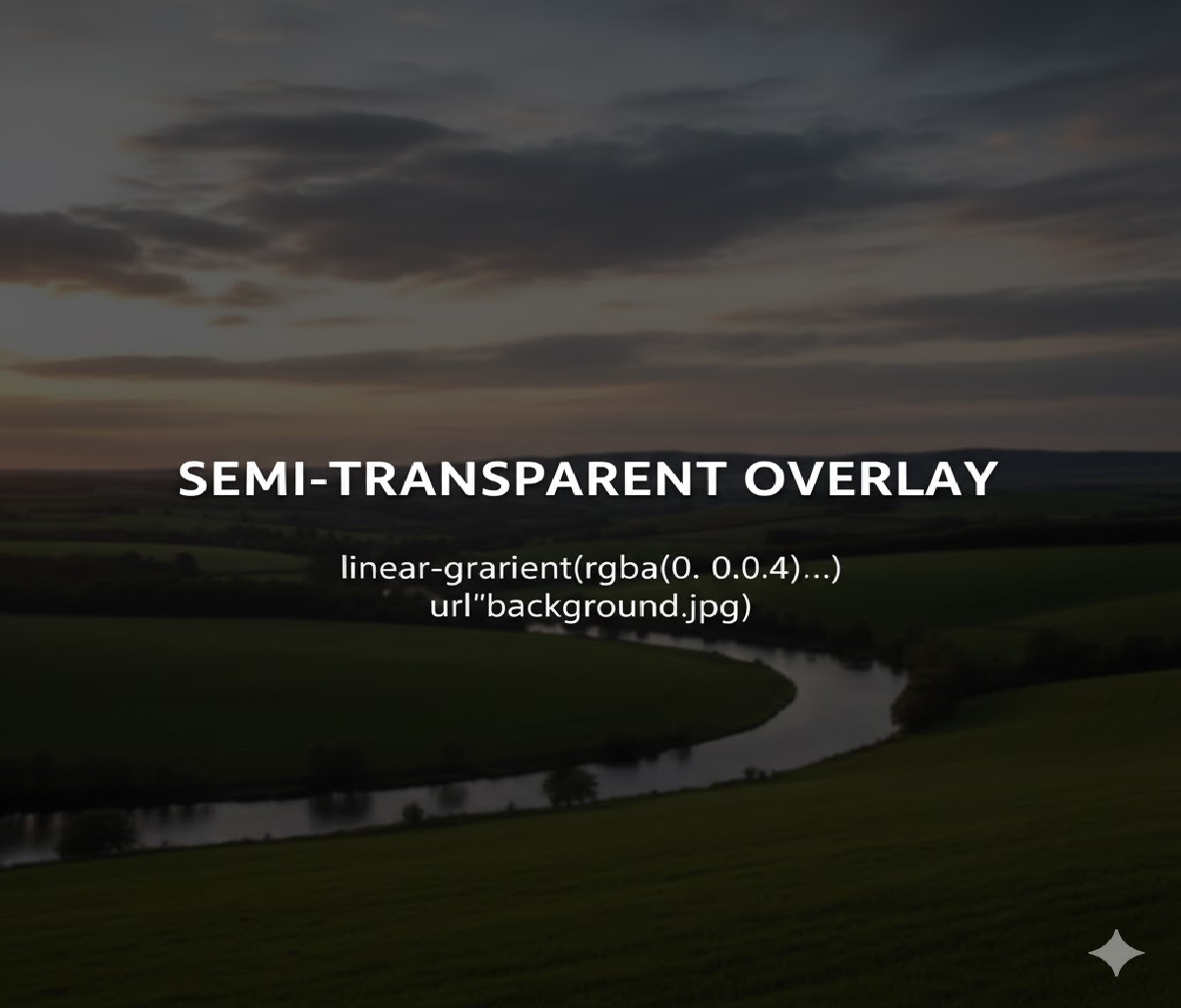 How can you add a semi-transparent overlay on top of a background image?